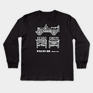 classic military vehicle WW2 Kids Long Sleeve T-Shirt